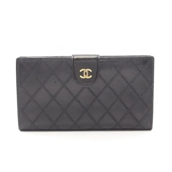 Chanel Bifold Wallet Bicolor Black Lambskin - Picture 1 of 12